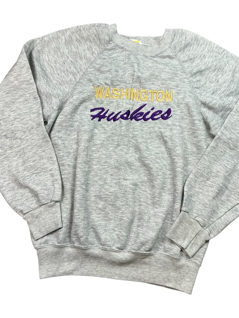 Vintage Washington Huskies 80s raglan sleeve Crewneck Sweatshirt USA made SZ M/L